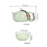 Maxbell Travel Tea Set Practical with Case Ceramic Teapot for Camping Office Outdoor White 4 Cups