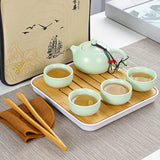 Maxbell Travel Tea Set Practical with Case Ceramic Teapot for Camping Office Outdoor White 4 Cups