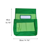 Maxbell Chair Back Pocket Storage Bag Chair Bag for Office School Supplies Preschool Green