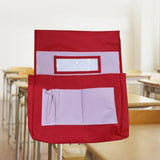 Maxbell Chair Back Pocket Storage Bag Chair Bag for Office School Supplies Preschool Red