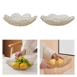 Maxbell Metal Fruit Basket Decorative Flower Shape Hollow Fruit Container Fruit Bowl 26 x 5.5 cm