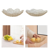 Maxbell Metal Fruit Basket Decorative Flower Shape Hollow Fruit Container Fruit Bowl 26 x 5.5 cm