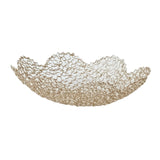 Maxbell Metal Fruit Basket Decorative Flower Shape Hollow Fruit Container Fruit Bowl 26 x 5.5 cm