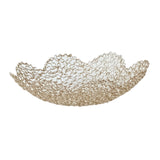 Maxbell Metal Fruit Basket Decorative Flower Shape Hollow Fruit Container Fruit Bowl 26 x 5.5 cm
