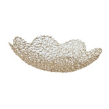 Maxbell Metal Fruit Basket Decorative Flower Shape Hollow Fruit Container Fruit Bowl 26 x 5.5 cm