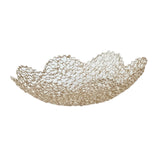 Maxbell Metal Fruit Basket Decorative Flower Shape Hollow Fruit Container Fruit Bowl 26 x 5.5 cm
