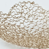 Maxbell Metal Fruit Basket Decorative Flower Shape Hollow Fruit Container Fruit Bowl 26 x 5.5 cm
