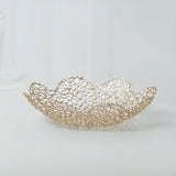 Maxbell Metal Fruit Basket Decorative Flower Shape Hollow Fruit Container Fruit Bowl 26 x 5.5 cm