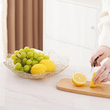 Maxbell Metal Fruit Basket Decorative Flower Shape Hollow Fruit Container Fruit Bowl 26 x 5.5 cm