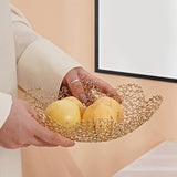 Maxbell Metal Fruit Basket Decorative Flower Shape Hollow Fruit Container Fruit Bowl 31 x 6 cm