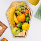 Maxbell Wood Serving Tray Tabletop Portable Side Dish Board for Fruit Meat Appetizer Painted