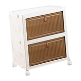 Maxbell Storage Box Stackable Box for Closet Cabinet for Ankle Boots Women Dorm 2 Tier with Wheels