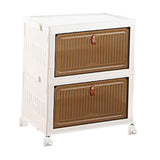 Maxbell Storage Box Stackable Box for Closet Cabinet for Ankle Boots Women Dorm 2 Tier with Wheels