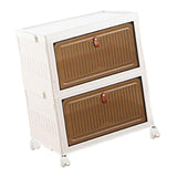 Maxbell Storage Box Stackable Box for Closet Cabinet for Ankle Boots Women Dorm 2 Tier with Wheels