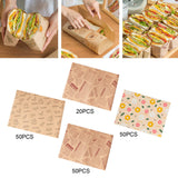 Maxbell Food Paper Sheets Oilproof Baking Paper for Fries Burger Restaurant Supplies 20 Newspaper Pattern