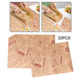 Maxbell Food Paper Sheets Oilproof Baking Paper for Fries Burger Restaurant Supplies 20 Newspaper Pattern