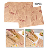 Maxbell Food Paper Sheets Oilproof Baking Paper for Fries Burger Restaurant Supplies 20 Newspaper Pattern