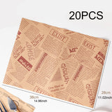 Maxbell Food Paper Sheets Oilproof Baking Paper for Fries Burger Restaurant Supplies 20 Newspaper Pattern