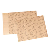 Maxbell Food Paper Sheets Oilproof Baking Paper for Fries Burger Restaurant Supplies 50PCS Bread Pattern