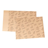 Maxbell Food Paper Sheets Oilproof Baking Paper for Fries Burger Restaurant Supplies 50PCS Bread Pattern