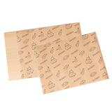 Maxbell Food Paper Sheets Oilproof Baking Paper for Fries Burger Restaurant Supplies 50PCS Bread Pattern