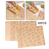 Maxbell Food Paper Sheets Oilproof Baking Paper for Fries Burger Restaurant Supplies 50PCS Bread Pattern