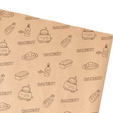 Maxbell Food Paper Sheets Oilproof Baking Paper for Fries Burger Restaurant Supplies 50PCS Bread Pattern
