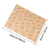 Maxbell Food Paper Sheets Oilproof Baking Paper for Fries Burger Restaurant Supplies 50PCS Bread Pattern