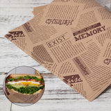 Maxbell Food Paper Sheets Oilproof Baking Paper for Fries Burger Restaurant Supplies 50 Newspaper Pattern