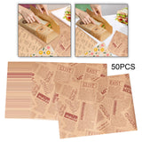 Maxbell Food Paper Sheets Oilproof Baking Paper for Fries Burger Restaurant Supplies 50 Newspaper Pattern