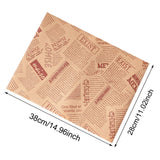 Maxbell Food Paper Sheets Oilproof Baking Paper for Fries Burger Restaurant Supplies 50 Newspaper Pattern