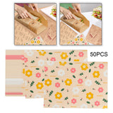 Maxbell Food Paper Sheets Oilproof Baking Paper for Fries Burger Restaurant Supplies 50PCS Floral Pattern