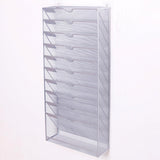 Maxbell Hanging Wall File Holder 10 Tiers A4 Paper Storage Rack for Display files Silver Gray