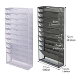 Maxbell Hanging Wall File Holder 10 Tiers A4 Paper Storage Rack for Display files Silver Gray