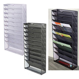 Maxbell Hanging Wall File Holder 10 Tiers A4 Paper Storage Rack for Display files Silver Gray