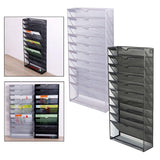 Maxbell Hanging Wall File Holder 10 Tiers A4 Paper Storage Rack for Display files Silver Gray