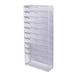 Maxbell Hanging Wall File Holder 10 Tiers A4 Paper Storage Rack for Display files Silver Gray