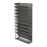 Maxbell Hanging Wall File Holder 10 Tiers A4 Paper Storage Rack for Display files Black