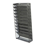 Maxbell Hanging Wall File Holder 10 Tiers A4 Paper Storage Rack for Display files Black