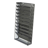 Maxbell Hanging Wall File Holder 10 Tiers A4 Paper Storage Rack for Display files Black