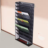 Maxbell Hanging Wall File Holder 10 Tiers A4 Paper Storage Rack for Display files Black