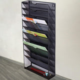 Maxbell Hanging Wall File Holder 10 Tiers A4 Paper Storage Rack for Display files Black