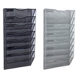 Maxbell 8 Pockets Wall File Holder Fashion Mail Paper Rack for Newspapers Mail files Black