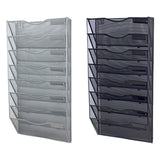 Maxbell 8 Pockets Wall File Holder Fashion Mail Paper Rack for Newspapers Mail files Black