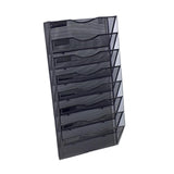Maxbell 8 Pockets Wall File Holder Fashion Mail Paper Rack for Newspapers Mail files Black