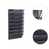 Maxbell 8 Pockets Wall File Holder Fashion Mail Paper Rack for Newspapers Mail files Black