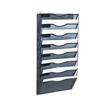 Maxbell 8 Pockets Wall File Holder Fashion Mail Paper Rack for Newspapers Mail files Black
