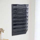 Maxbell 8 Pockets Wall File Holder Fashion Mail Paper Rack for Newspapers Mail files Black