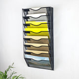 Maxbell 8 Pockets Wall File Holder Fashion Mail Paper Rack for Newspapers Mail files Black