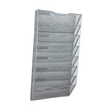 Maxbell 8 Pockets Wall File Holder Fashion Mail Paper Rack for Newspapers Mail files Silver